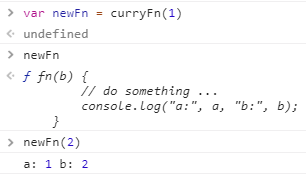 被柯里化的 function 可以藉由傳遞部分參數，獲得一個 接受剩下參數 的新 function